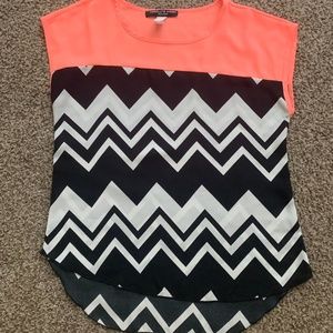 Women's Orange and Zigzag Medium Top